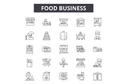 Food business line icons for web and