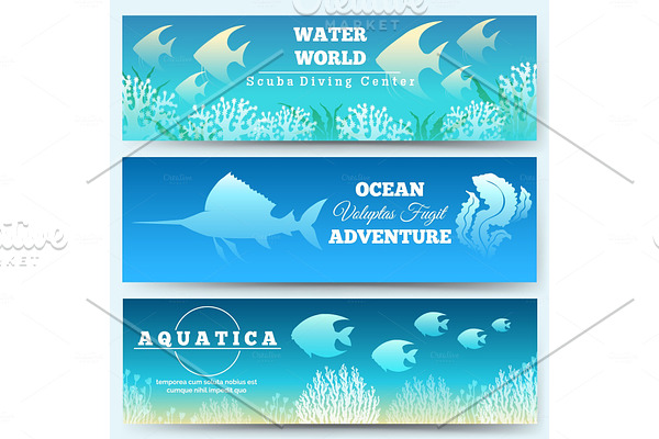 Underwater scene banners