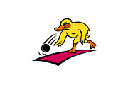 Duck Bowler Bowling Ball Mascot