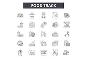 Food track line icons for web and
