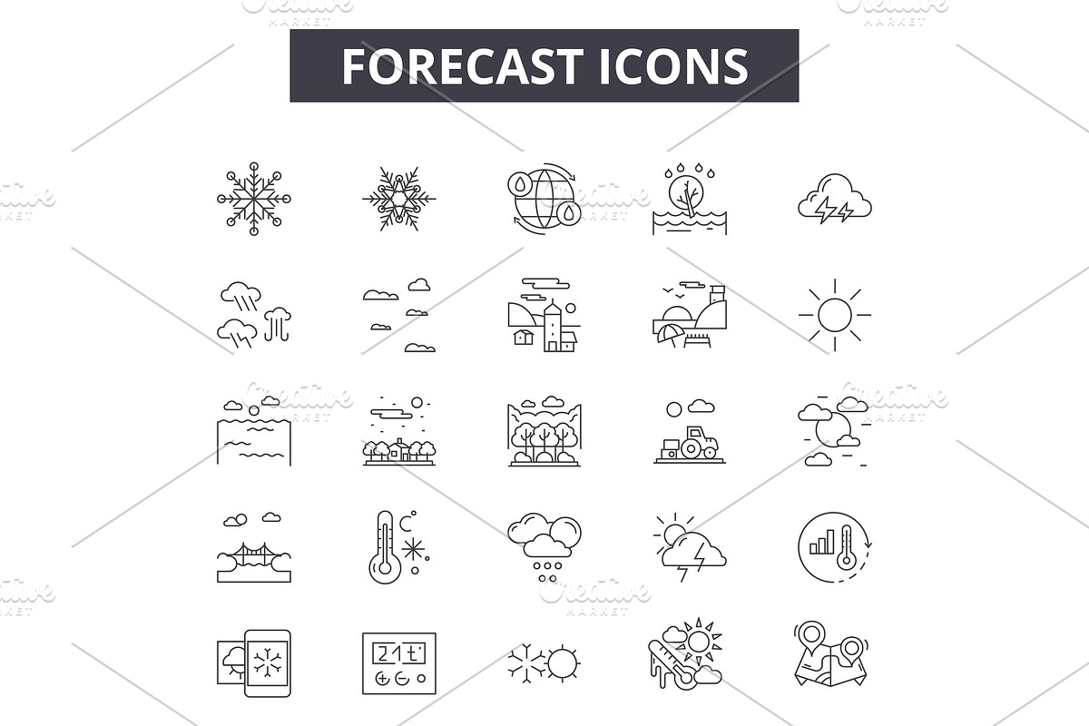 Forecast line icons for web and in Illustrations - product preview 8