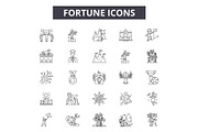 Fortune line icons for web and