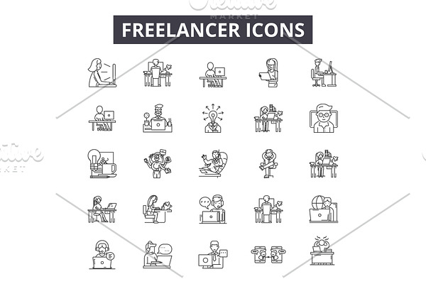 Freelance line icons for web and