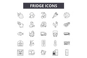 Fridge line icons for web and mobile