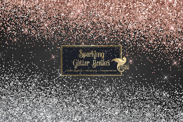 Sparkling Glitter Borders Clipart