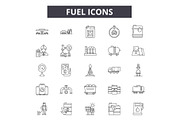 Fuel icons line icons for web and