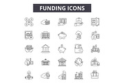 Funding line icons for web and