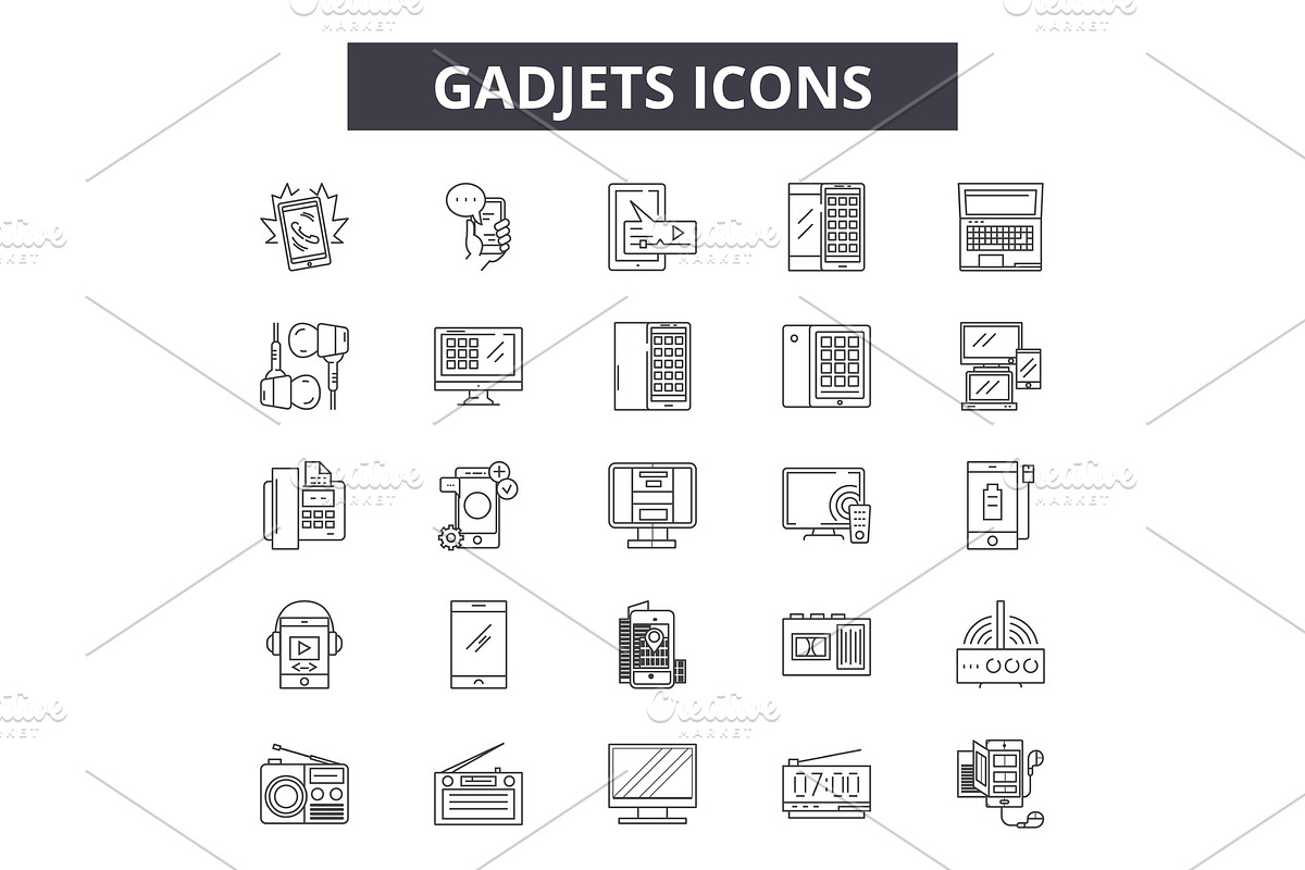 Gadjets line icons for web and in Illustrations - product preview 8