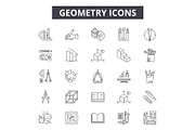Geometry line icons for web and