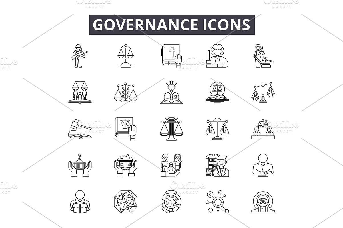 Governance line icons for web and in Illustrations - product preview 8
