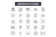 Graphics line icons for web and