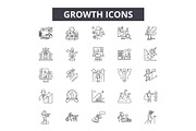 Growth line icons for web and mobile