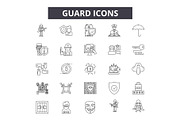 Guard line icons for web and mobile