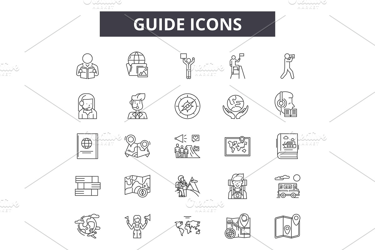 Guide line icons for web and mobile in Illustrations - product preview 8