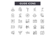 Guide line icons for web and mobile