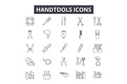 Handtools line icons for web and