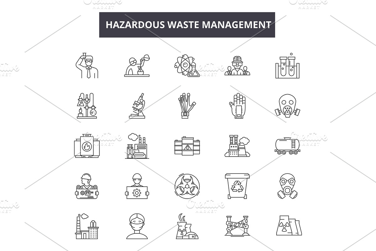 Hazardous waste management line in Illustrations - product preview 8