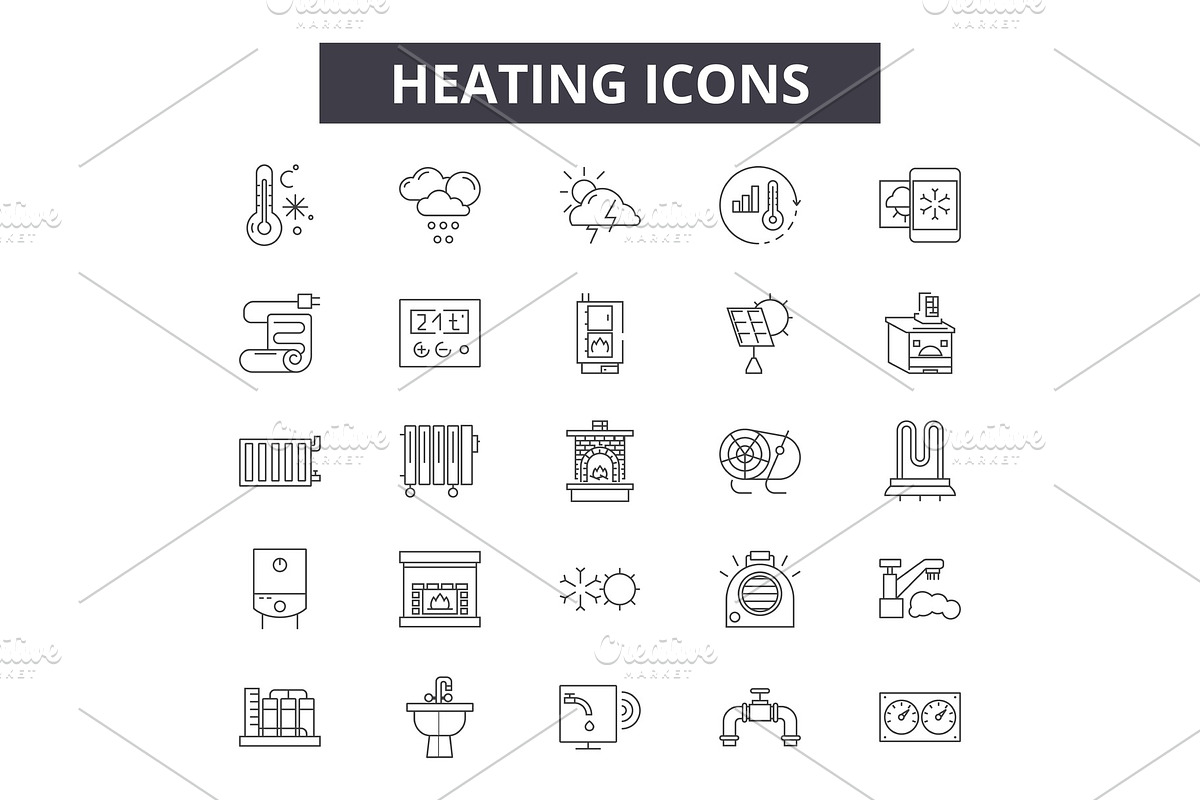 Heating line icons for web and in Objects - product preview 8