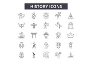 History line icons for web and