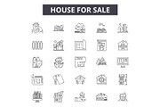 House for sale line icons for web