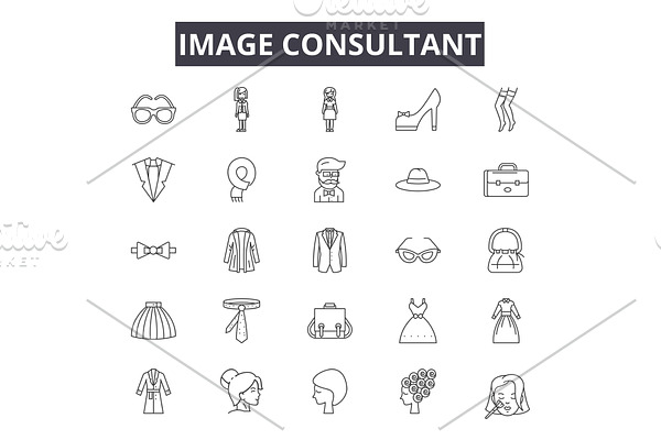 Image consultant line icons for web