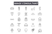 Image consultant line icons for web