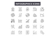 Infographic line icons for web and