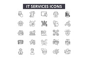 It services line icons for web and