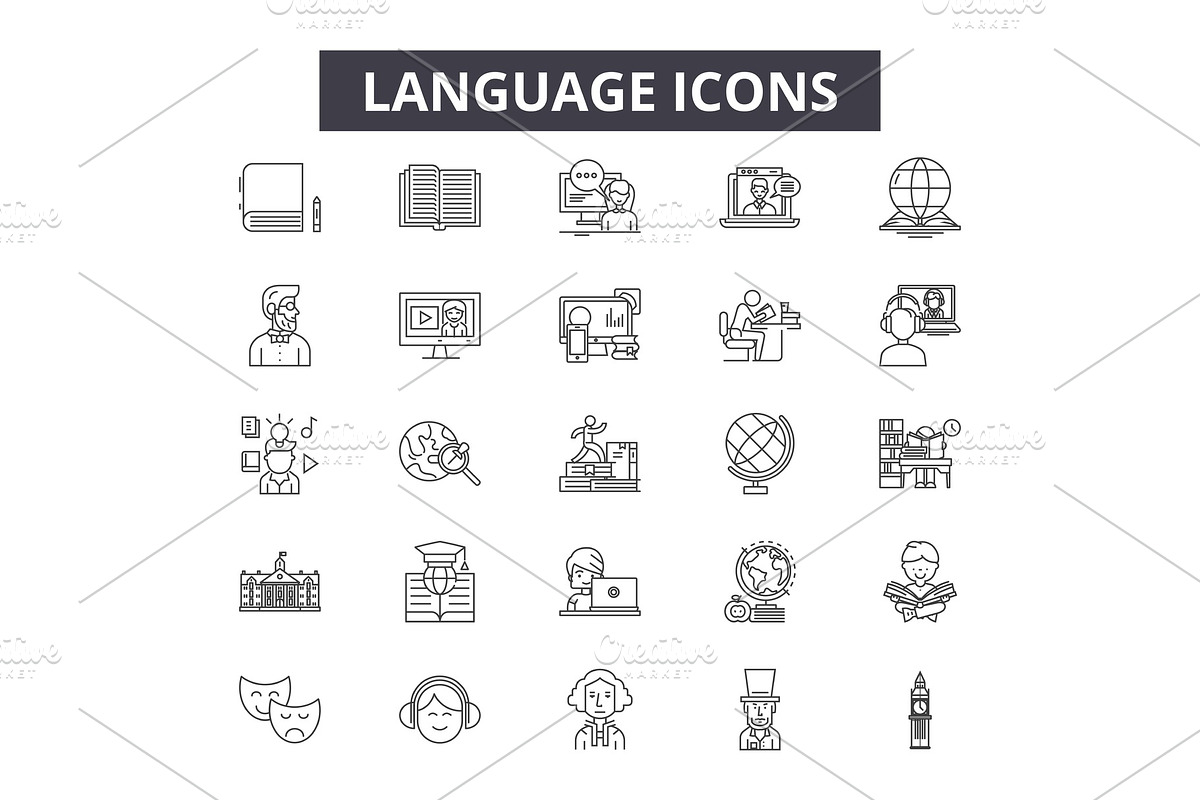 Language line icons for web and in Illustrations - product preview 8