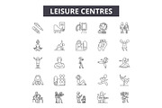 Leisure centres line icons for web