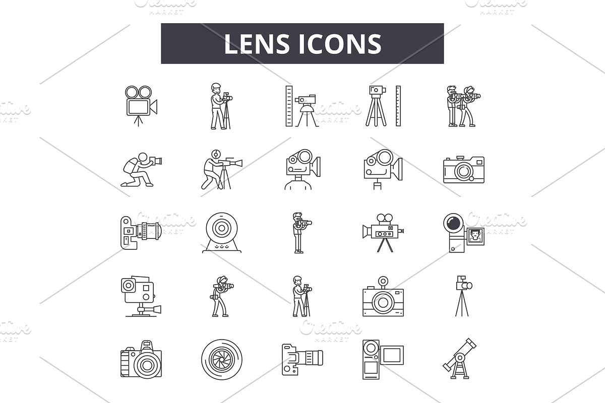 Lens line icons for web and mobile in Illustrations - product preview 8