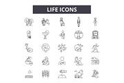Life line icons for web and mobile