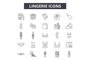 Lingerie line icons for web and