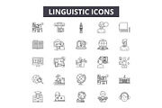 Linguistic line icons for web and