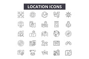Location line icons for web and