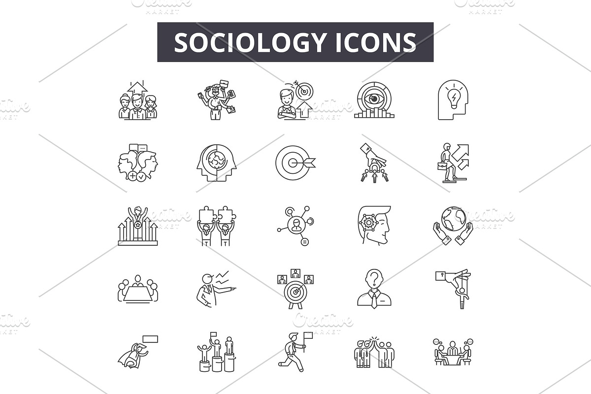 Sociology line icons for web and in Illustrations - product preview 8