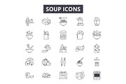Soup line icons for web and mobile