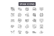 Spam line icons for web and mobile