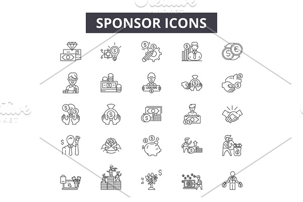 Sponsor line icons for web and