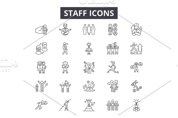 Staff line icons for web and mobile