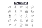 Staff line icons for web and mobile