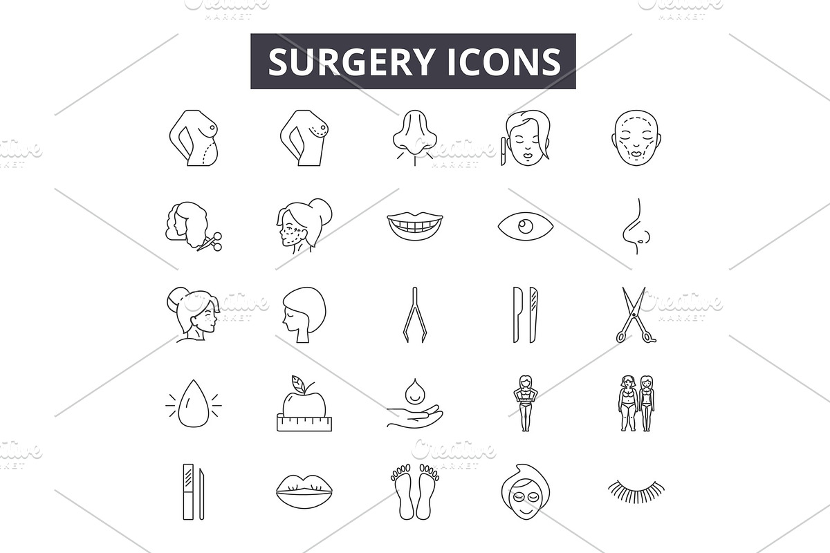 Surgery line icons for web and in Illustrations - product preview 8