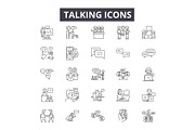 Talking line icons for web and
