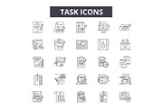 Task line icons for web and mobile