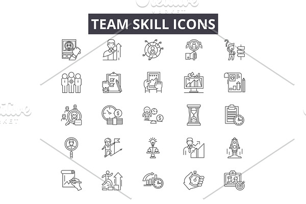 Team skill line icons for web and