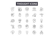 Thought line icons for web and