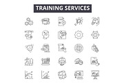 Training services line icons for web