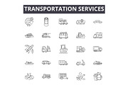 Transportation services line icons