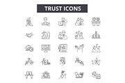 Trust line icons for web and mobile