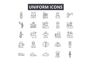 Uniform line icons for web and